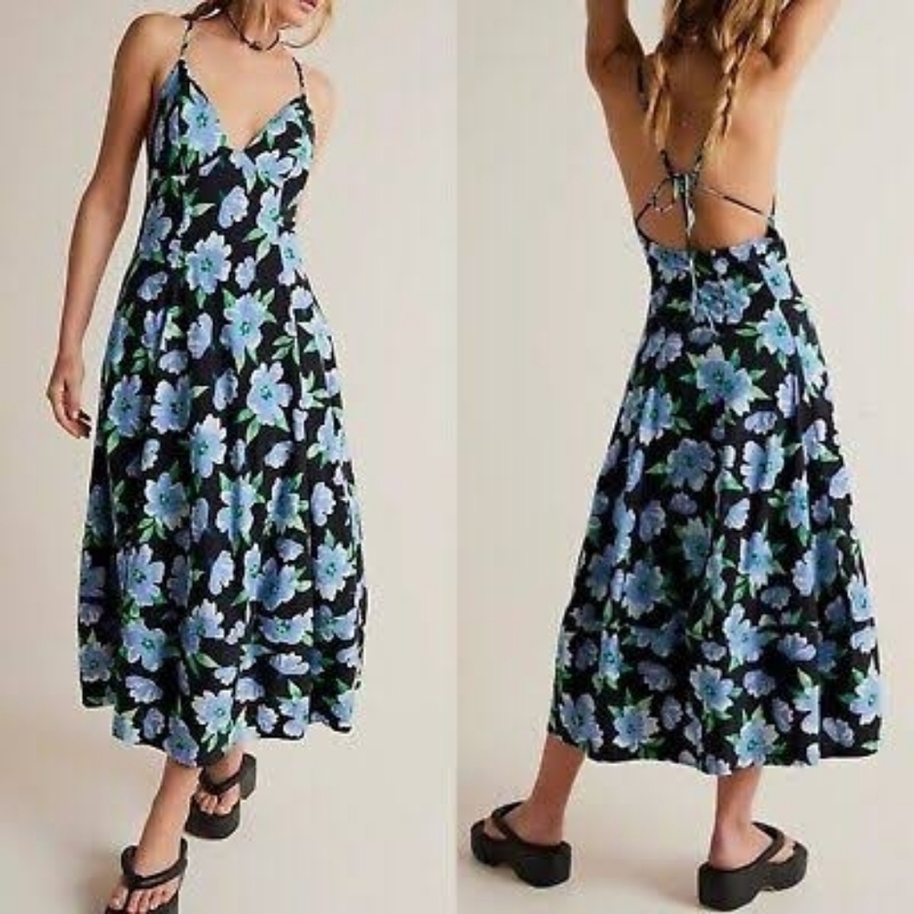 NWT: Free People Finer Things Floral Bloom Cotton A-Line Dress